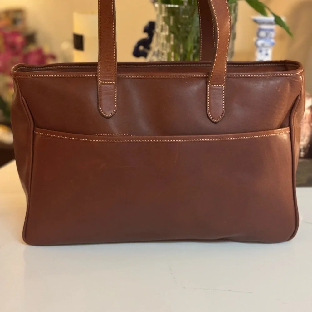 🤎 LEVENGER MADE IN ENGLAND BROWN LEATHER TOTE BAG! - Picture 2 of 10